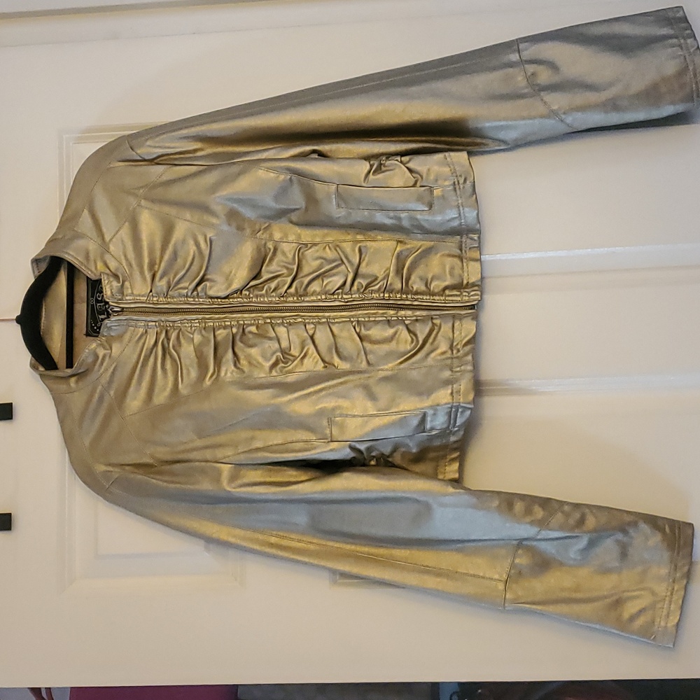 Vegan Leather Silver Jackrt